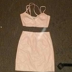 Mauve Pink Leather Outfit